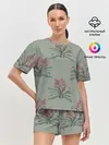 Женская пижама с шортами / Цветы кливии