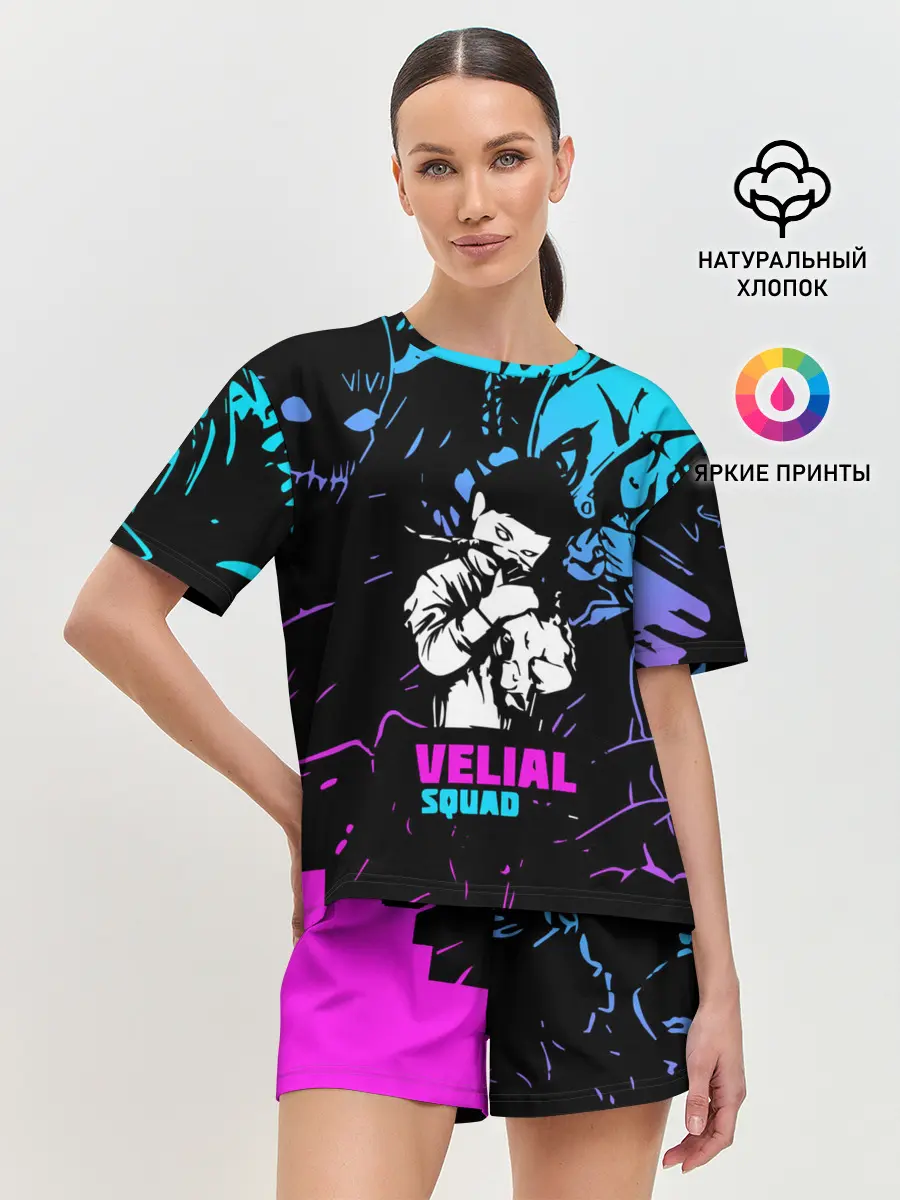 Женская пижама с шортами / Velial Squad neon
