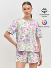 Женская пижама с шортами / Яркие весенние цветы