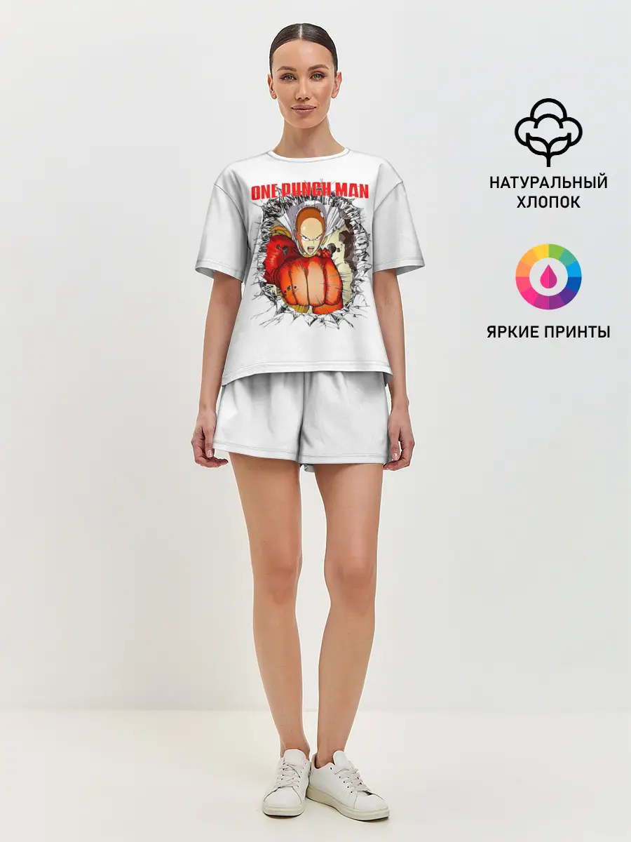 Женская пижама с шортами / Удар сквозь стену One Punch-Man