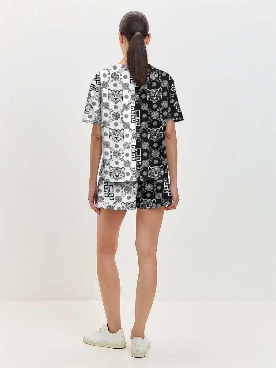 Женская пижама с шортами / Тигры в китайском стиле