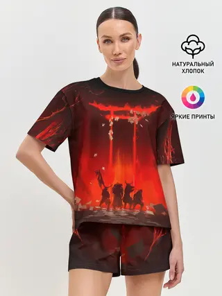 Женская пижама с шортами / GHOST OF TSUSHIMA САМУРИ В ОГНЕ