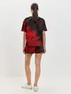 Женская пижама с шортами / ЧЁРНО КРАСНЫЕ КРАСКИ | RED BLACK STRIPES