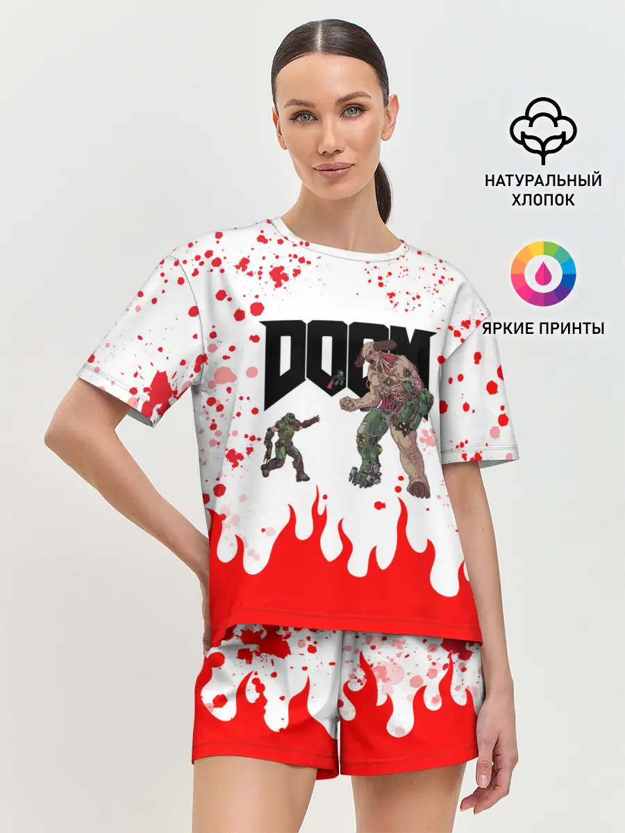 Женская пижама с шортами / Doomguy vs Cyberdemon