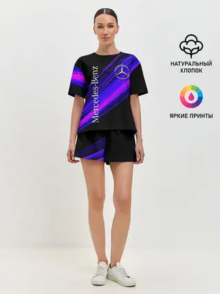 Женская пижама с шортами / MERCEDES-BENZ / МЕРСЕДЕС-БЕНЗ / ПУРПУРНЫЙ