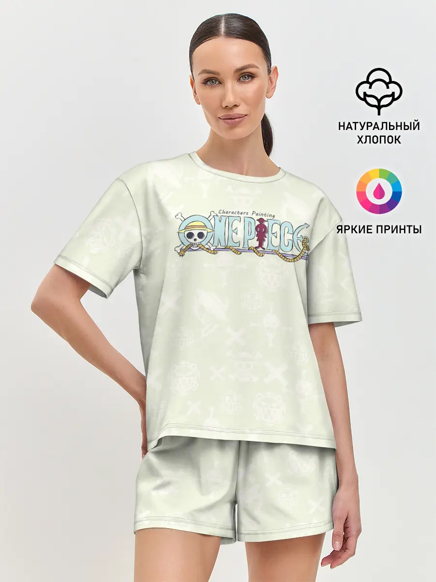 Женская пижама с шортами / Эмблемы One Piece. Большой куш