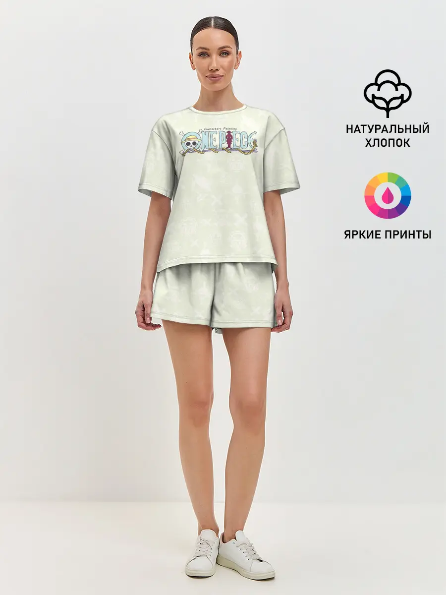 Женская пижама с шортами / Эмблемы One Piece. Большой куш