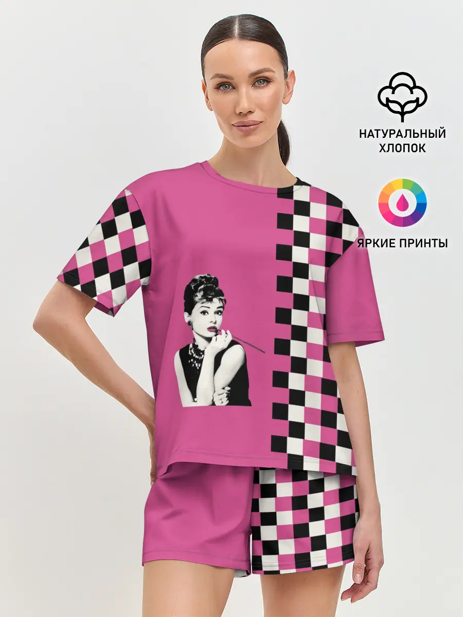 Женская пижама с шортами / Энди Уорхолл. Одри Хебберн