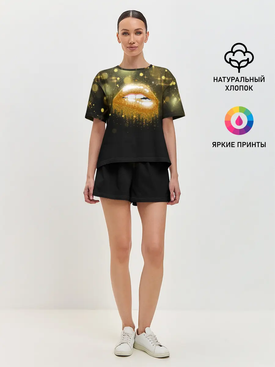 Женская пижама с шортами / Губы