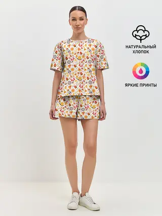 Женская пижама с шортами / Масленица