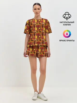 Женская пижама с шортами / Барабанщик