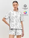 Женская пижама с шортами / Листья