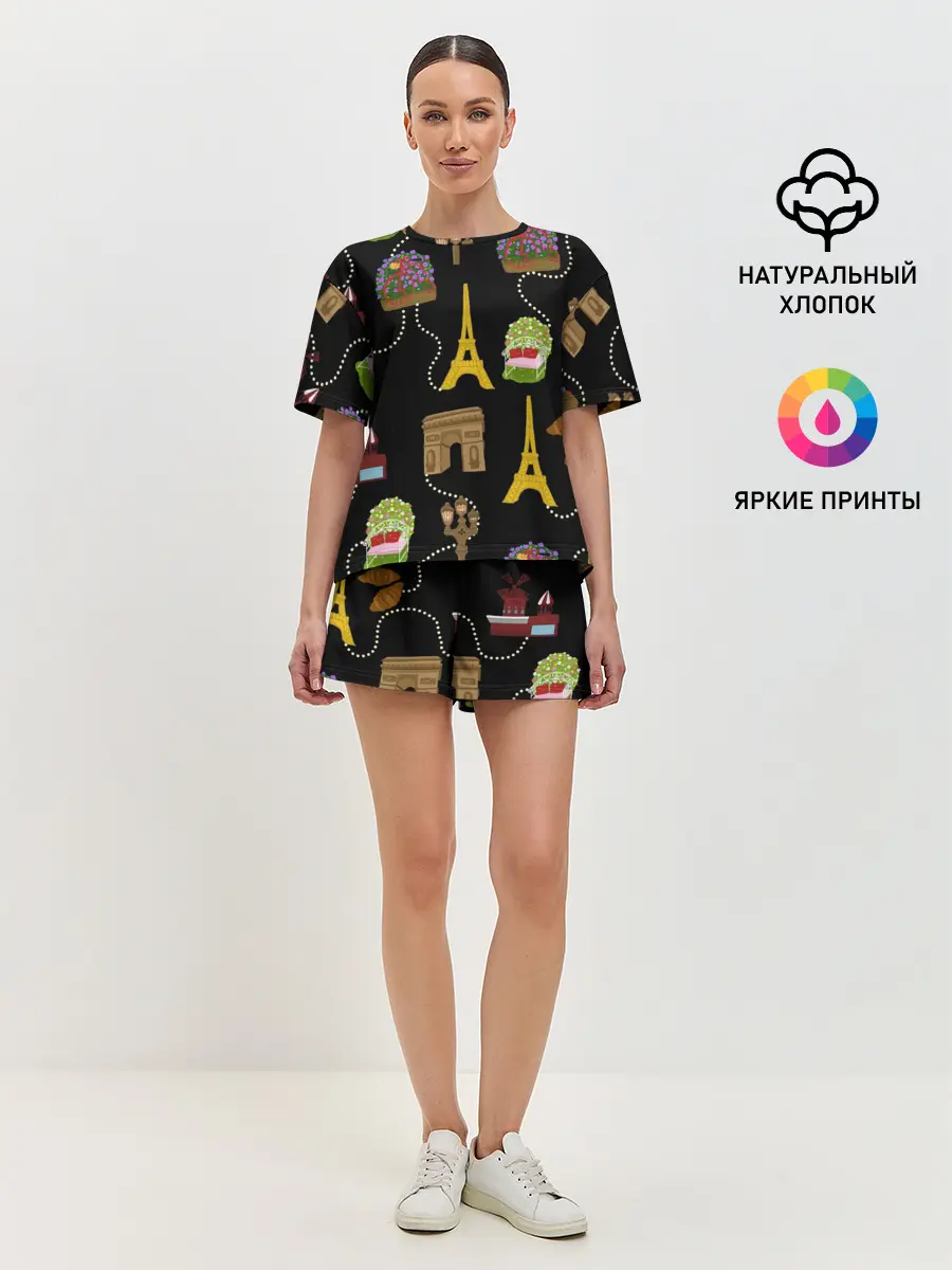 Женская пижама с шортами / Париж