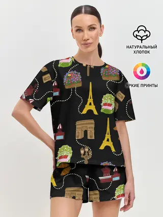 Женская пижама с шортами / Париж