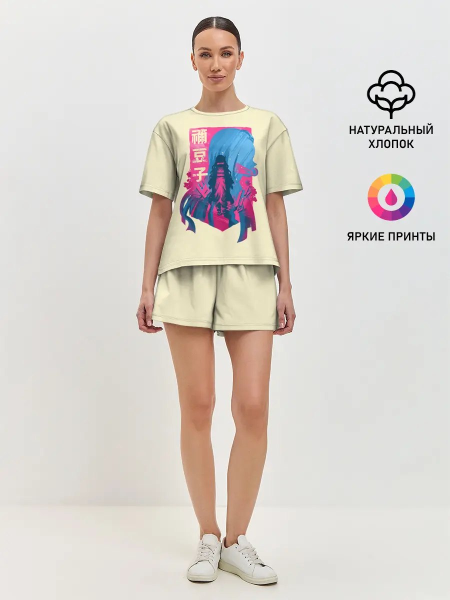 Женская пижама с шортами / Nezuko Neon