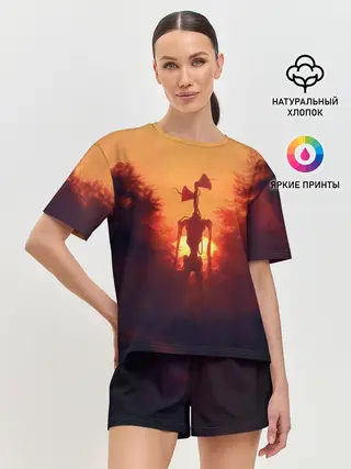 Женская пижама с шортами / СИРЕНОГОЛОВЫЙ ORANGE