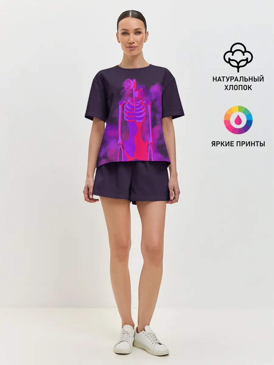 Женская пижама с шортами / СИРЕНОГОЛОВЫЙ НЕОН