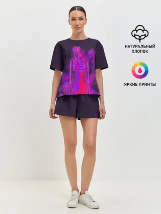 Женская пижама с шортами / СИРЕНОГОЛОВЫЙ НЕОН