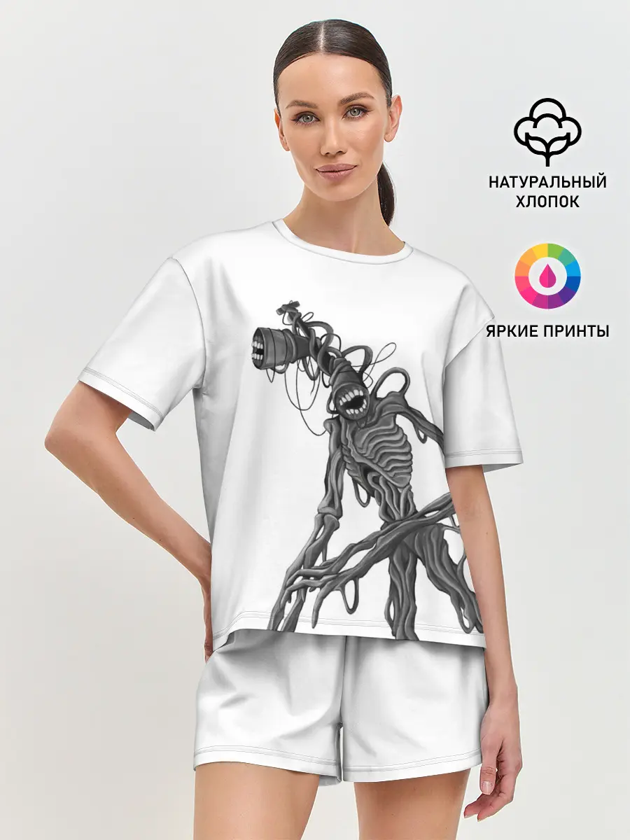 Женская пижама с шортами / SIREN HEAD РИСУНОК