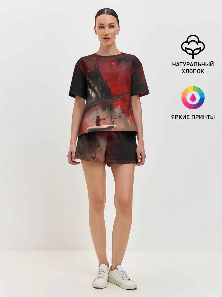 Женская пижама с шортами / ЗМЕЙ ДРАКОН 3D