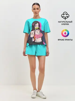 Женская пижама с шортами / Стильная Нэезуко