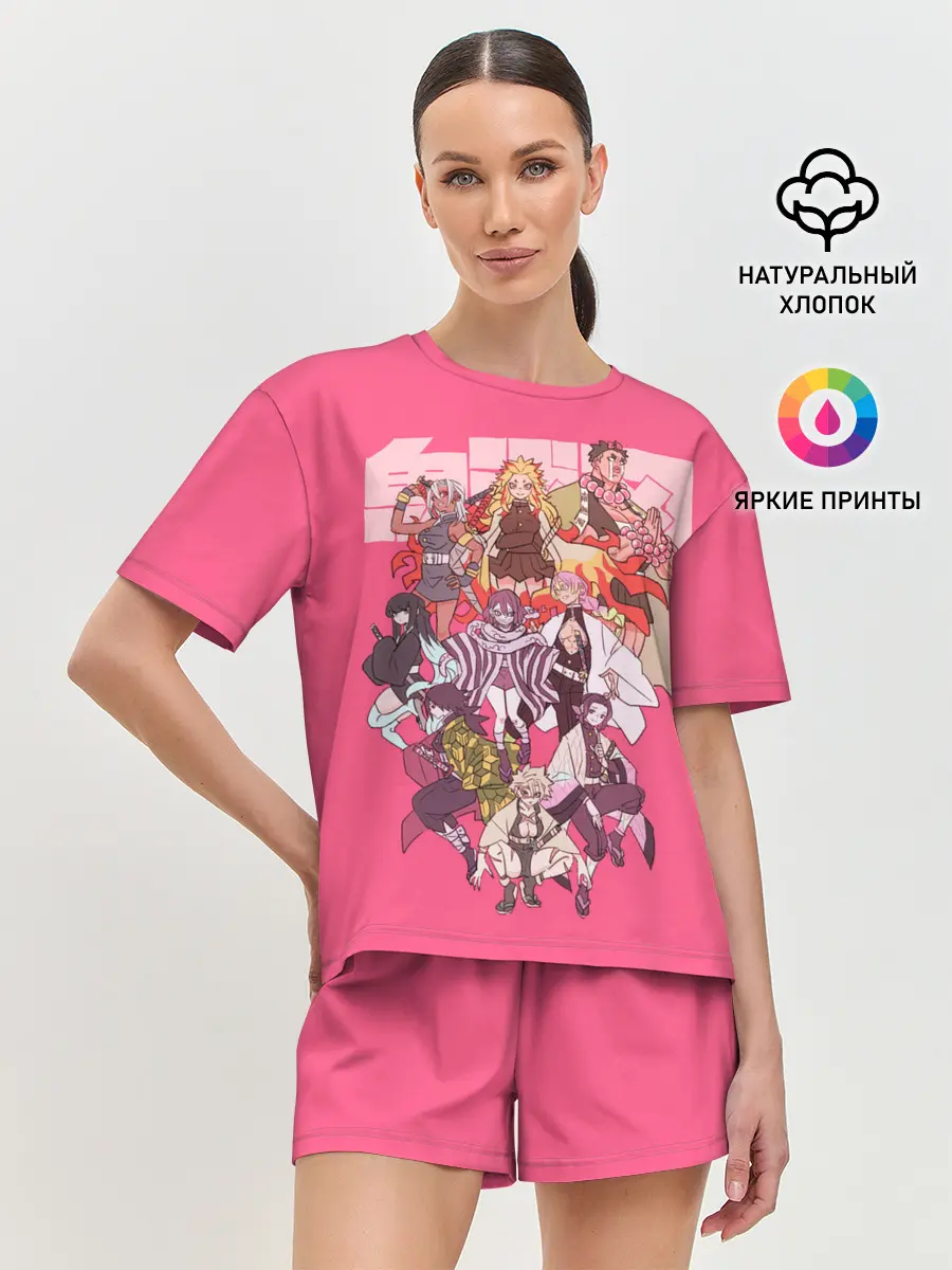 Женская пижама с шортами / Slayers on pink