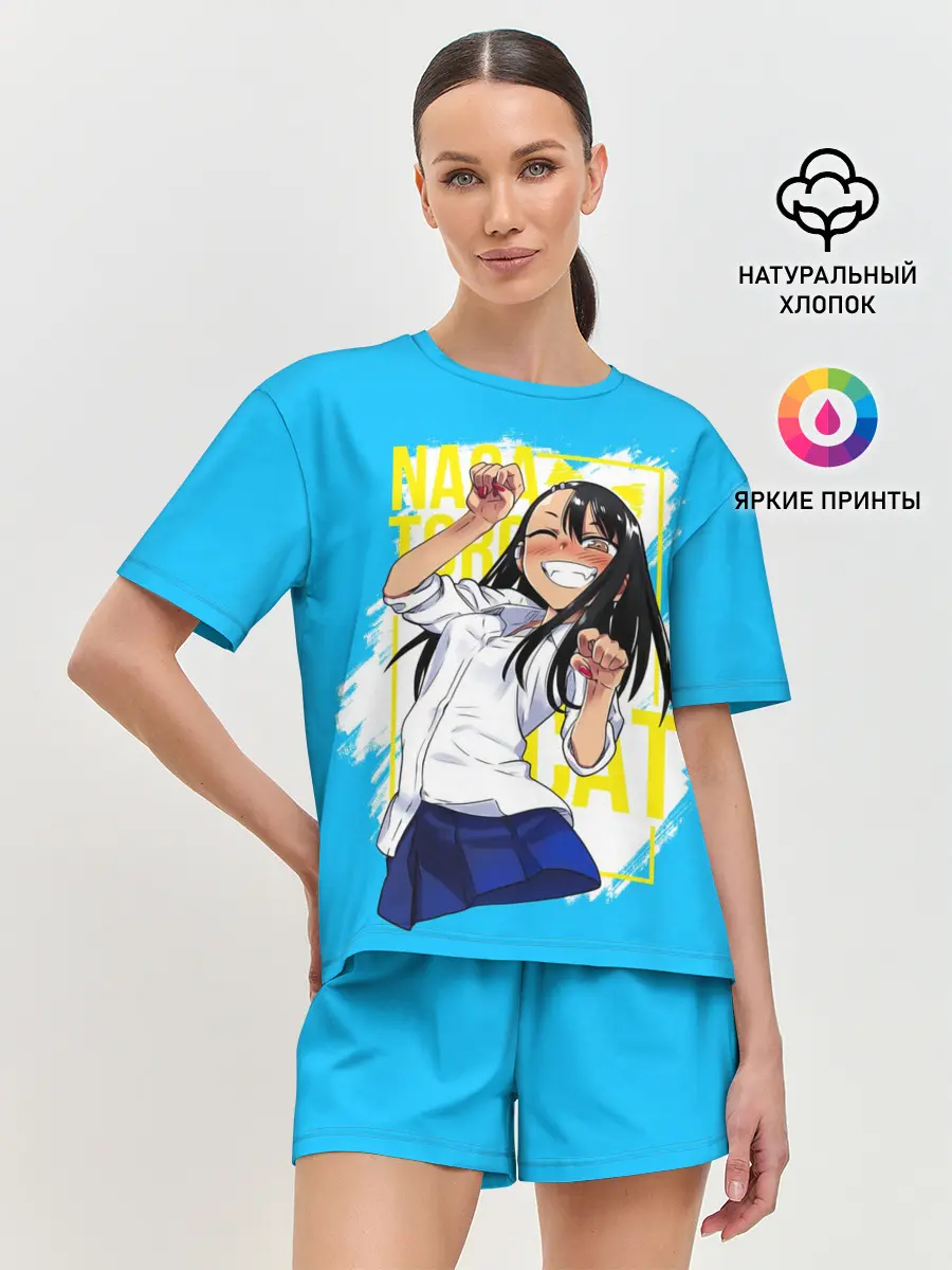 Женская пижама с шортами / Nagatoro cat