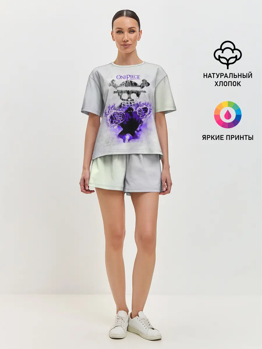 Женская пижама с шортами / Пламенный резиновый Луффи | One Piece