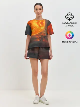 Женская пижама с шортами / РАДИАЦИОННОЕ СОЛНЦЕ