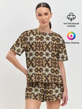 Женская пижама с шортами / узоры