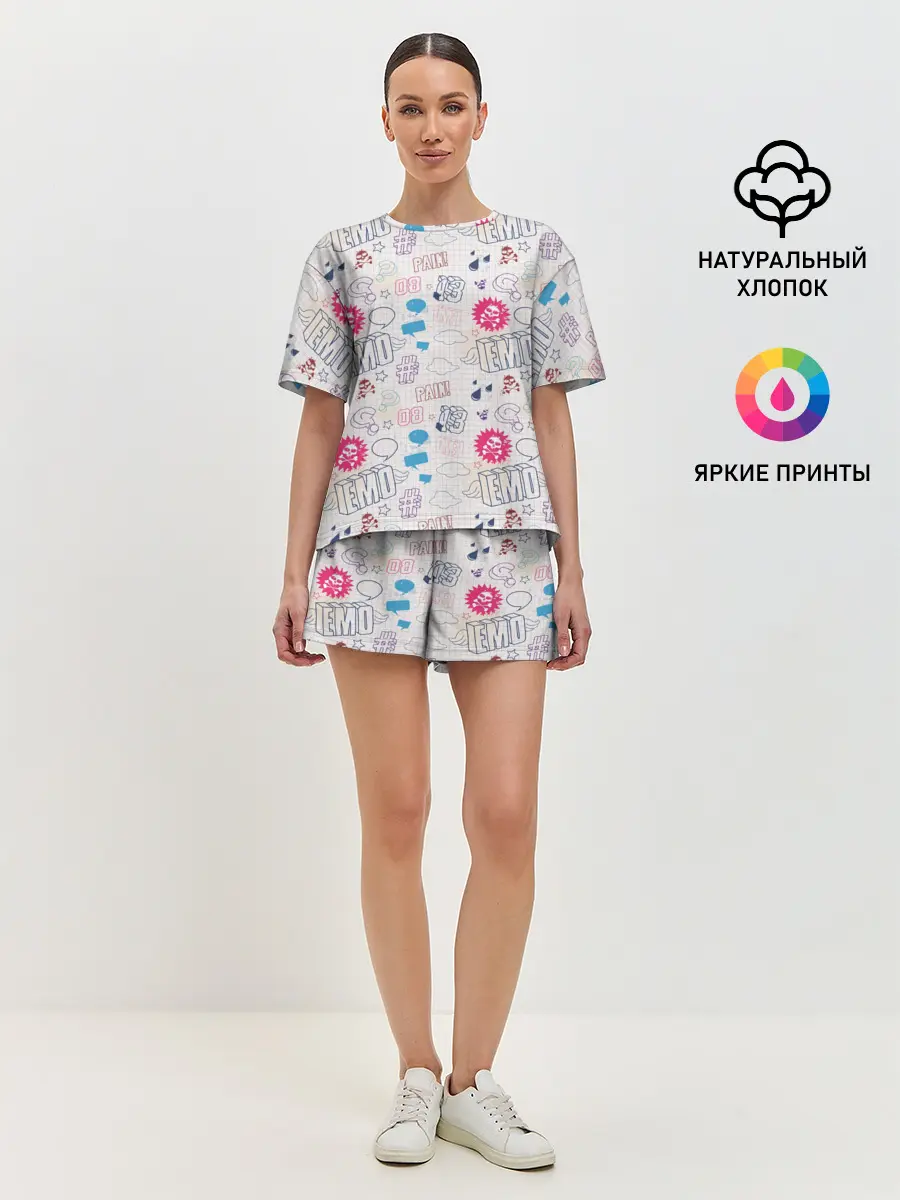 Женская пижама с шортами / Граффити
