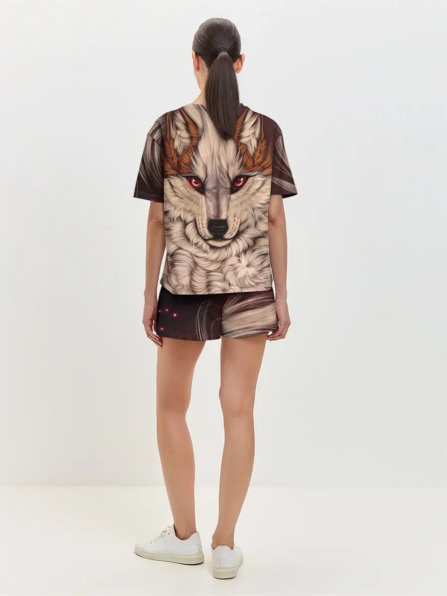 Женская пижама с шортами / Красивая Волчица