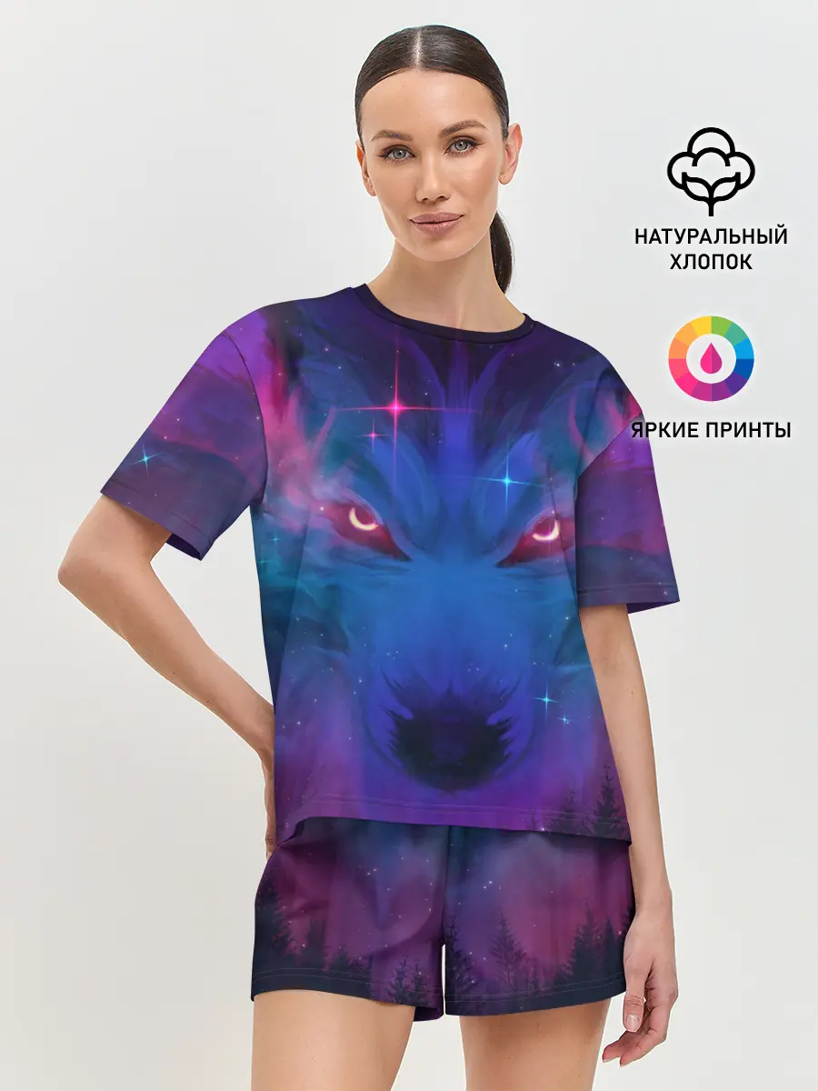 Женская пижама с шортами / Космо Волк