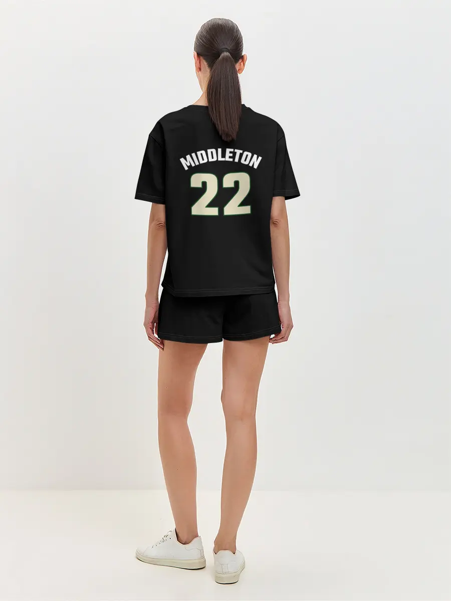 Женская пижама с шортами / Milwaukee Bucks форма. Крис Миддлтон