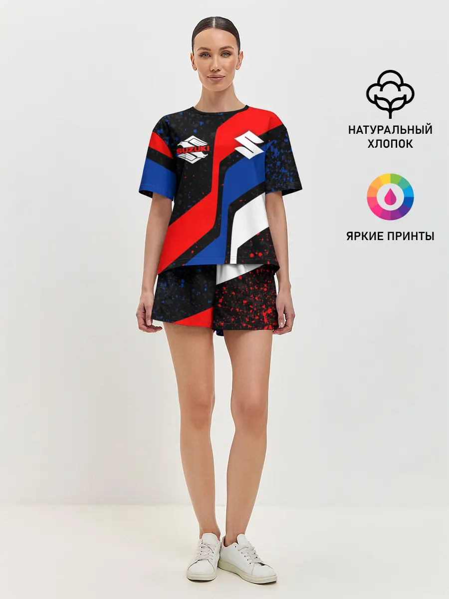 Женская пижама с шортами / SUZUKI / СУЗУКИ / RACING