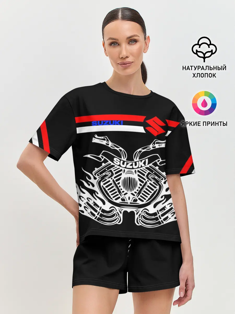 Женская пижама с шортами / SUZUKI / СУЗУКИ / BIKER