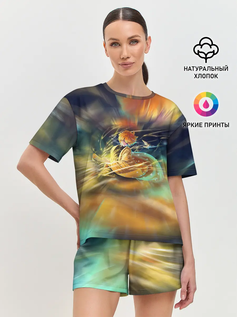 Женская пижама с шортами / ZENITSU | ЗЕНИТСУ | DEMON SLAYER