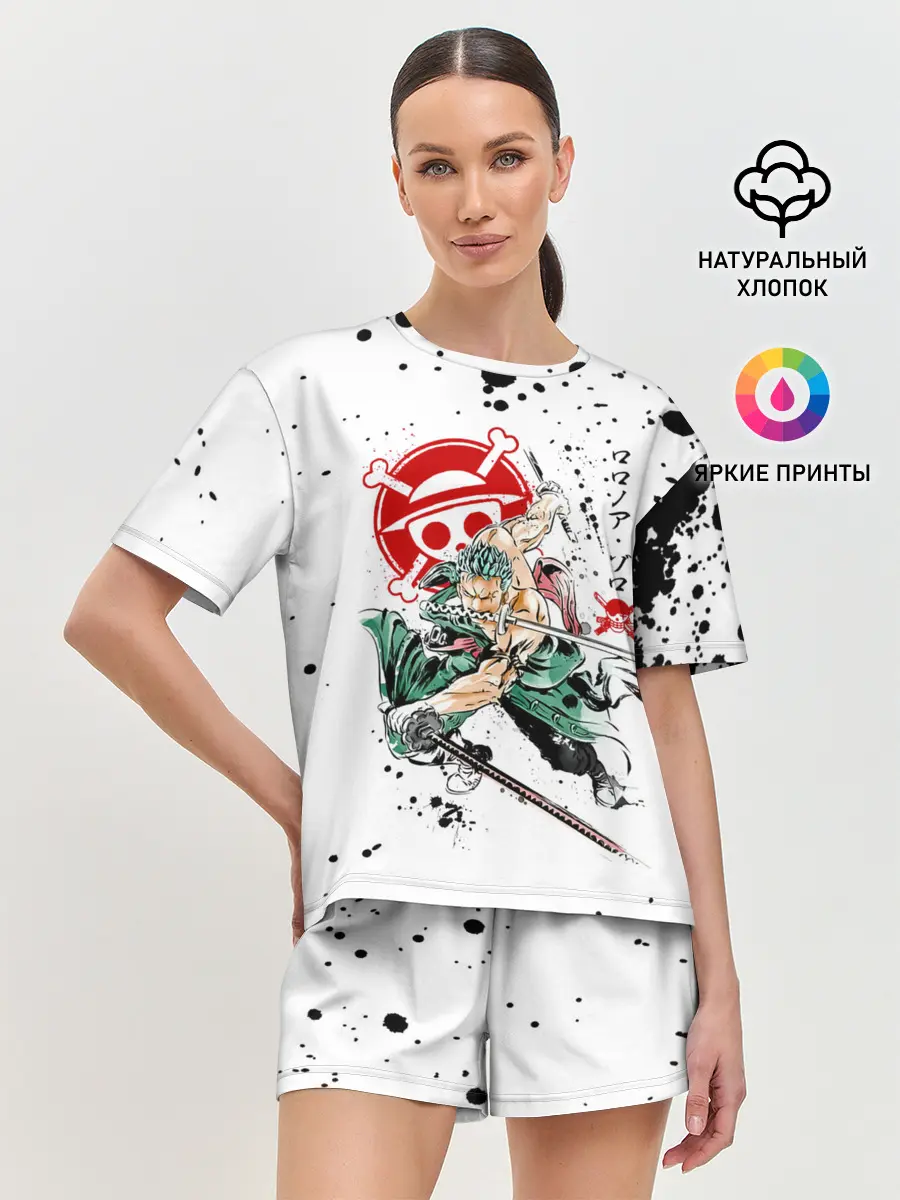 Женская пижама с шортами / Ророноа Зоро пират Соломенной Шляпы