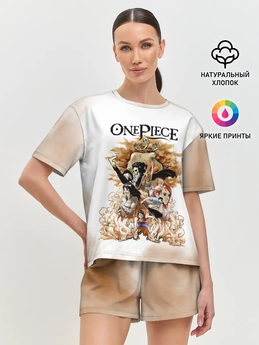 Женская пижама с шортами / One Piece. Пираты Соломенной Шляпы