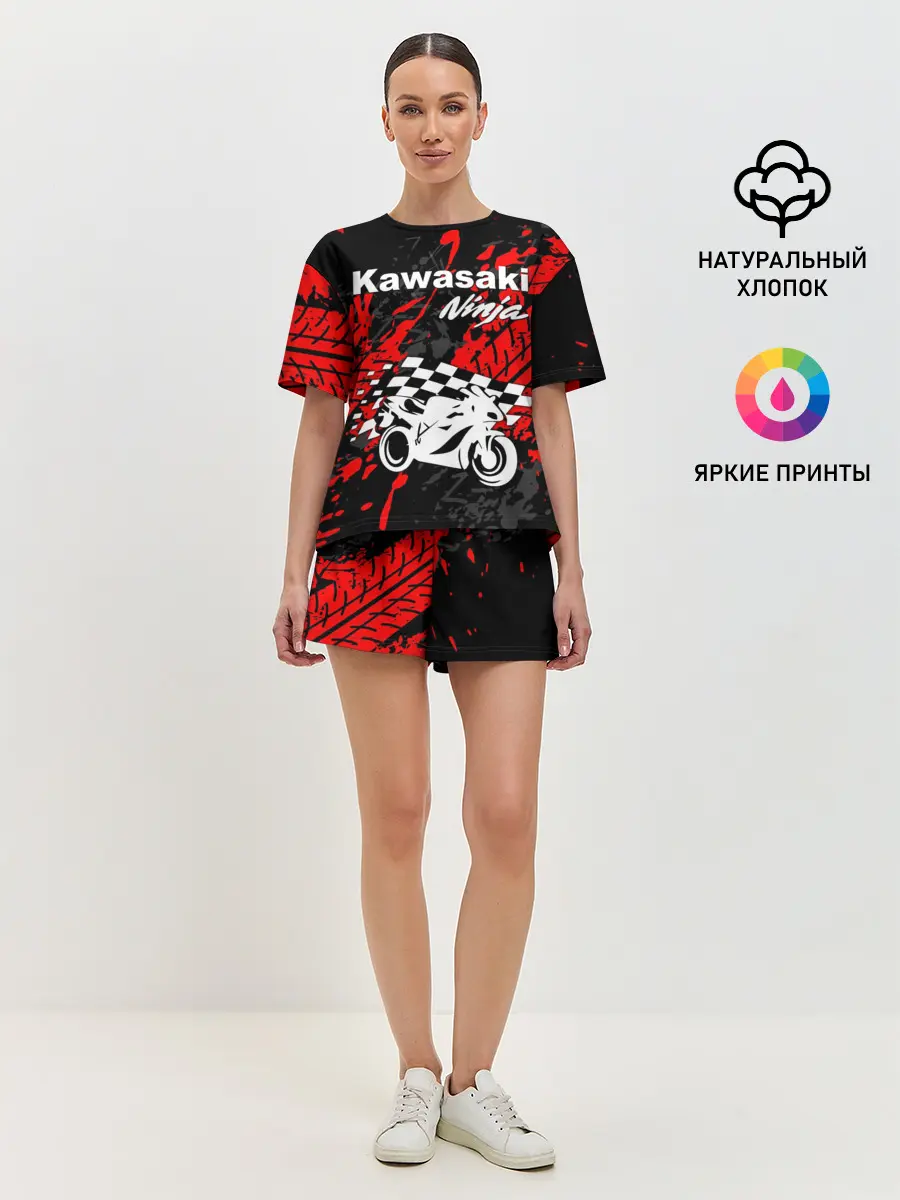 Женская пижама с шортами / KAWASAKI NINJA / КАВАСАКИ