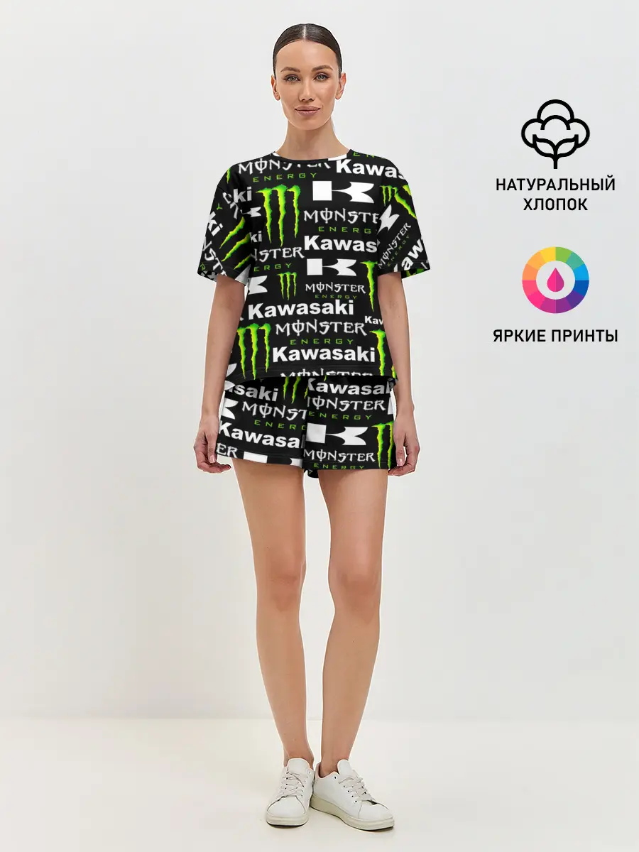 Женская пижама с шортами / KAWASAKI X MONSTER ENERGY