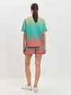 Женская пижама с шортами / Красно-бирюзовый градиент