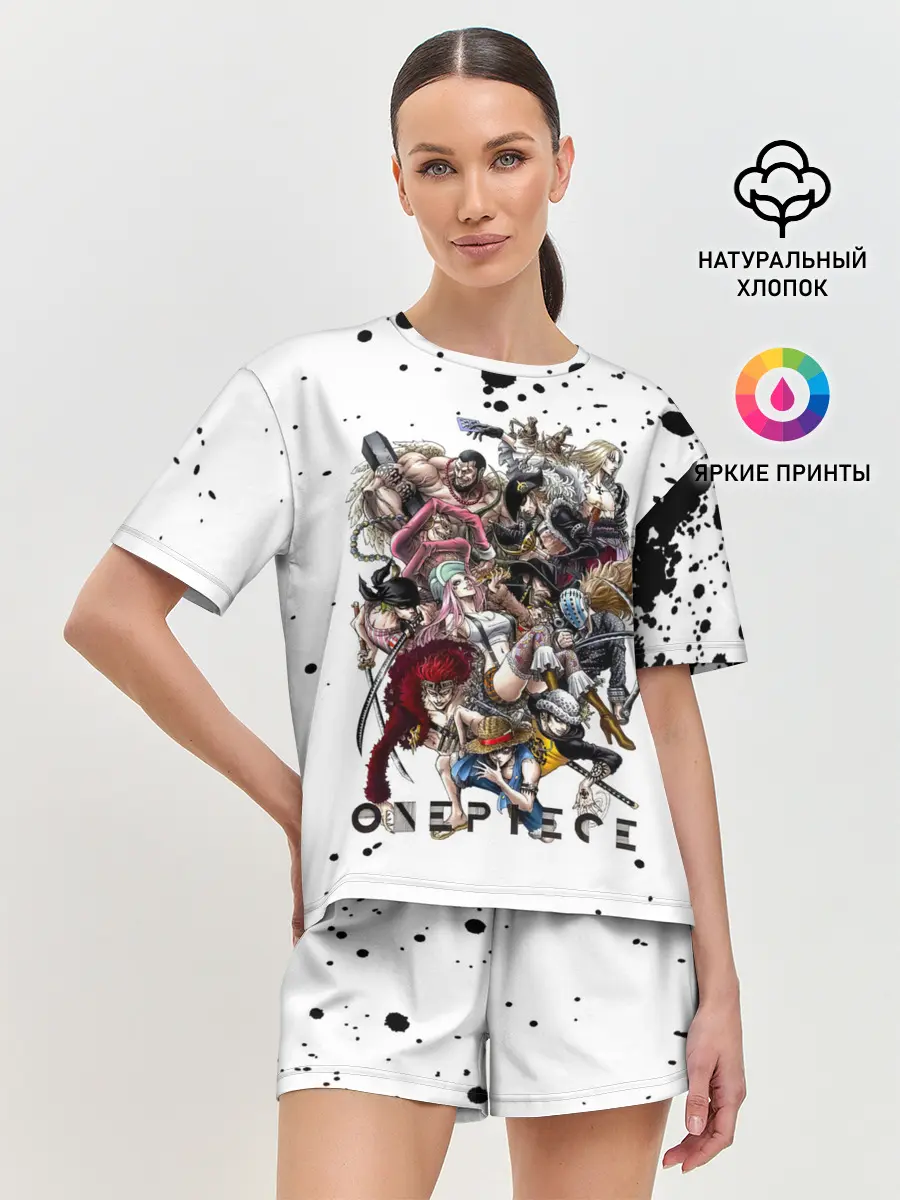 Женская пижама с шортами / Пираты One Piece. Большой куш