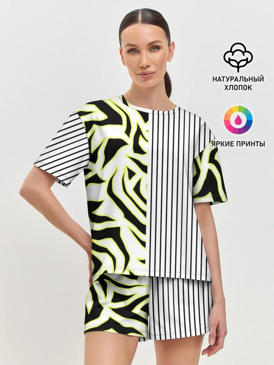 Женская пижама с шортами / Зебра
