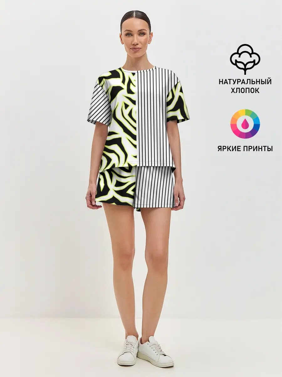 Женская пижама с шортами / Зебра