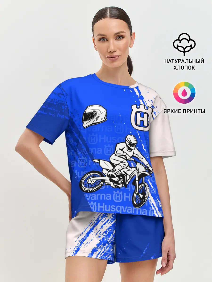 Женская пижама с шортами / HUSQVARNA / ХУСКВАРНА / BLUE