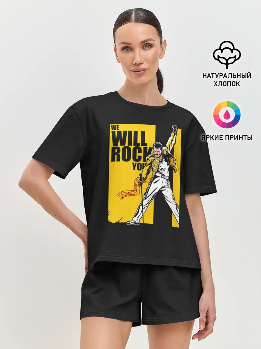 Женская пижама с шортами / We will rock you