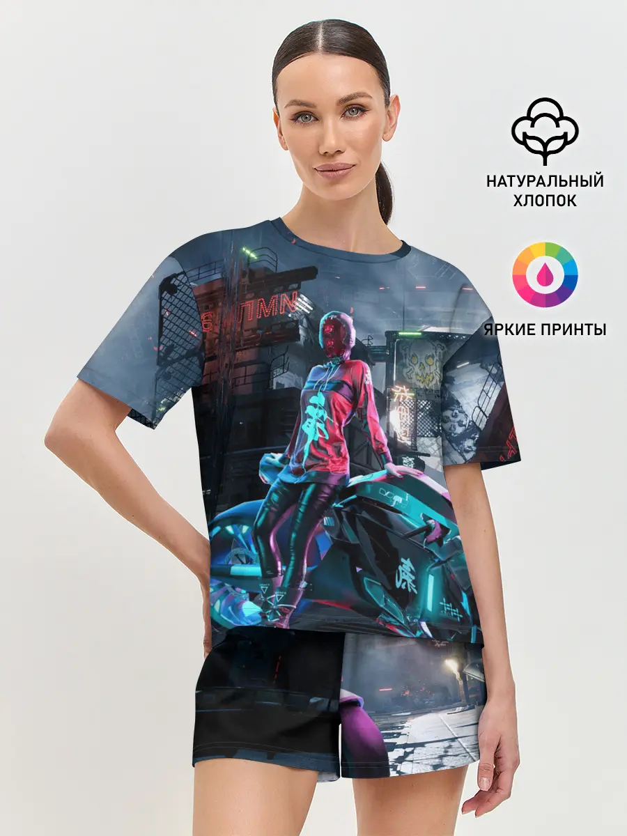 Женская пижама с шортами / Cyberpunk