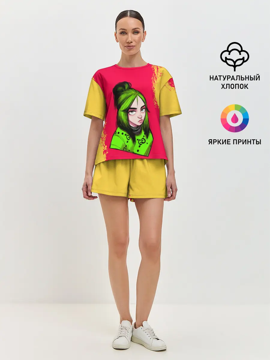 Женская пижама с шортами / BILLIE EILISH | БИЛЛИ АЙЛИШ