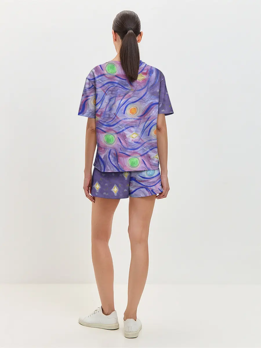 Женская пижама с шортами / Галактика